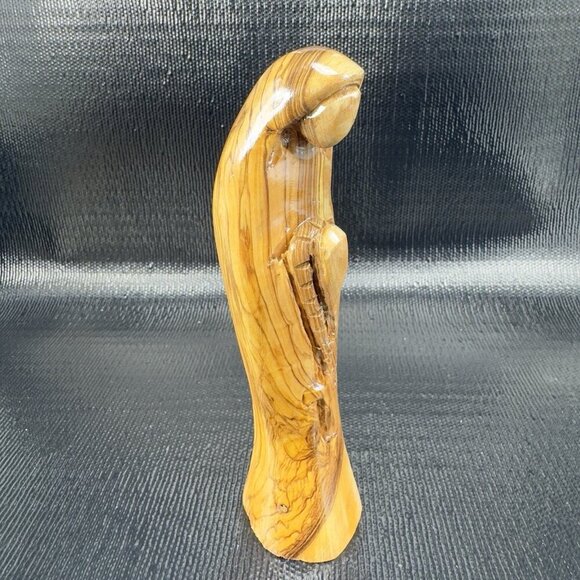 Vintage Hand Carved Wood Madonna Virgin Mary Figurine Folk Art Hand Made Figure - Picture 1 of 13